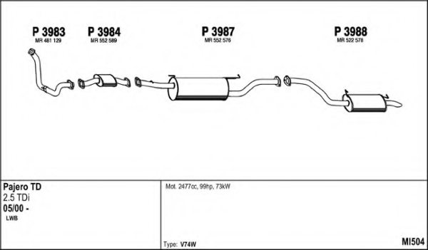 FENNO MI504 Exhaust System